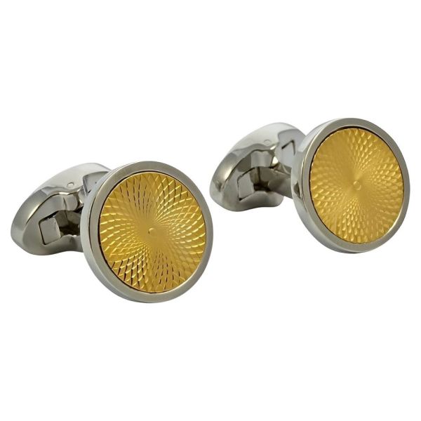 J. Hilburn Silver Tone and Gold Tone Round Cufflinks